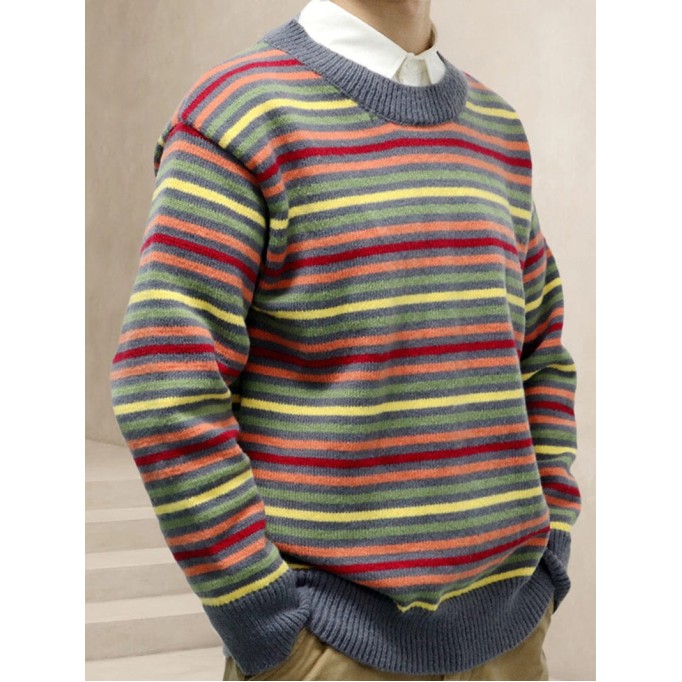 Casual Colorful Striped Sweater