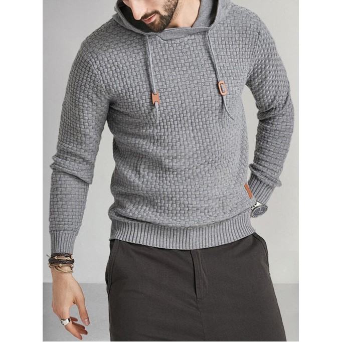 Casual Style Pullovers HoodedSoft Knit Hoodie