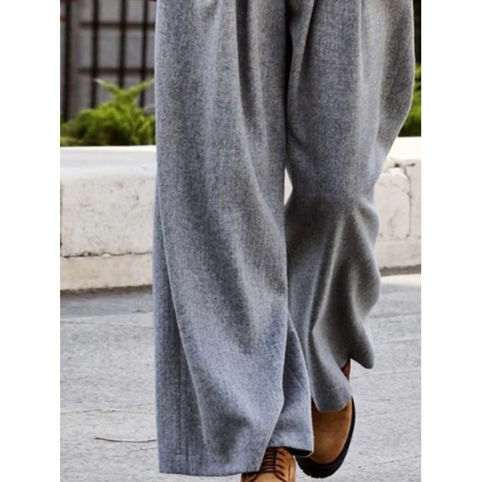 Elegant gray wide-leg pants