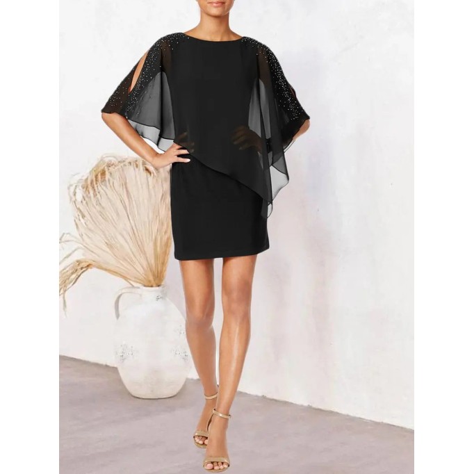 Elegant senior cape dress for women