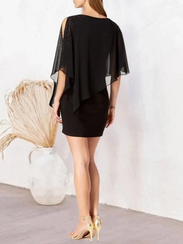 Elegant senior cape dress for women