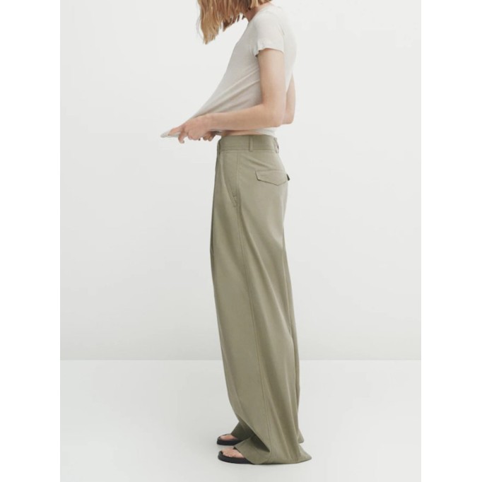 Green wide-leg pants