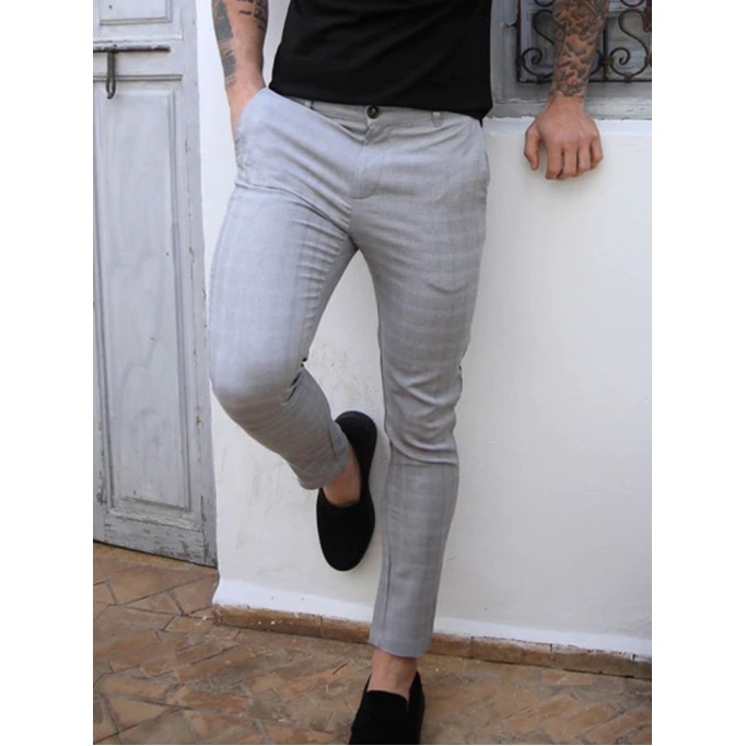 Grey Stretch Twill Men's Pants