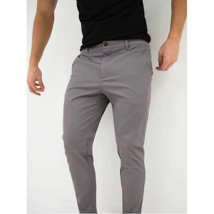 Grey Stretch Twill Men's Pants