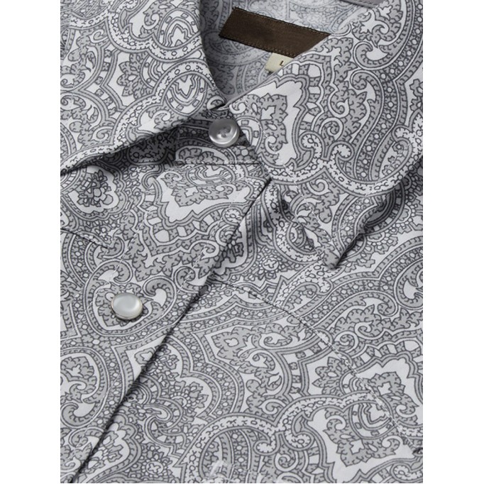 Men's Paisley Button-Front Shirt