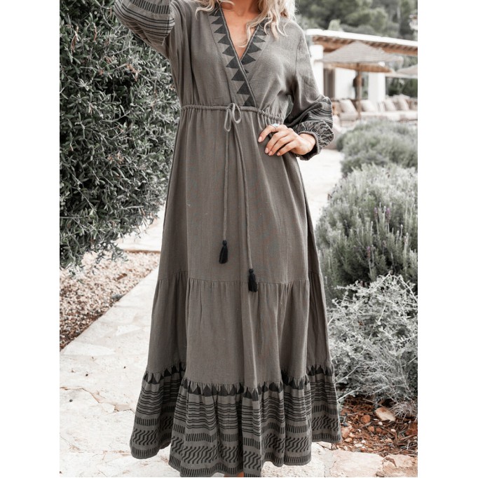 Holiday style long sleeved dress