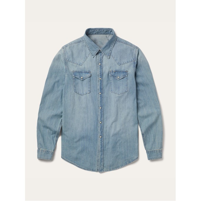 Long-Sleeved Denim Shirt