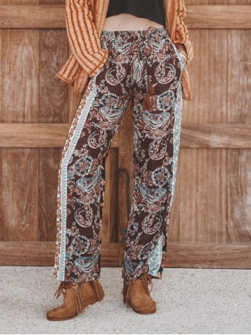 Loose Print Casual Breeze Trousers