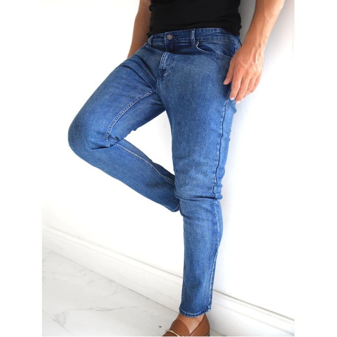 Men's casual blue pants