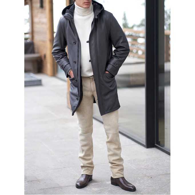 Men's Casual Oversized Coat Leather Jacket