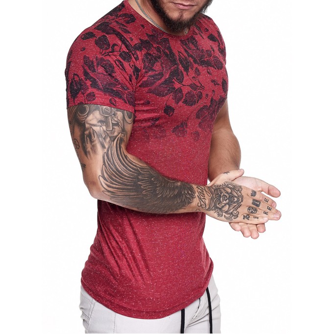 Men's casual pattern short sleeved T-shirt