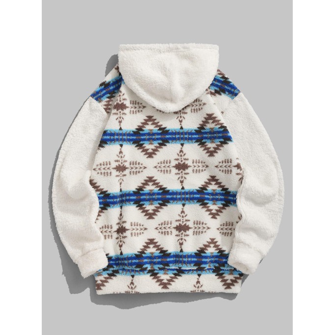 Men's Casual Retro Ethnic Aztec Print Hoodie