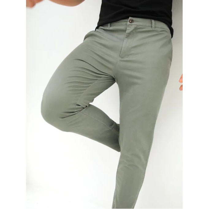 Men's Green Stretch Twill Pants