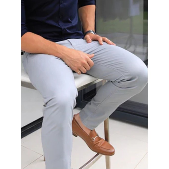 Men's Grey Stretch Twill Pants