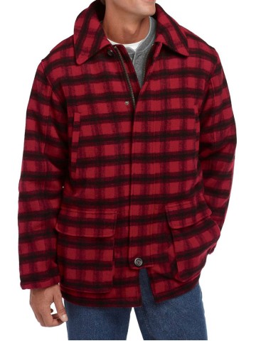 Men's red casual plaid jacket