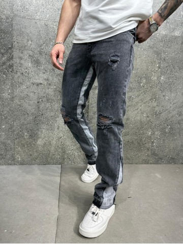 Men's street grey flare jeans