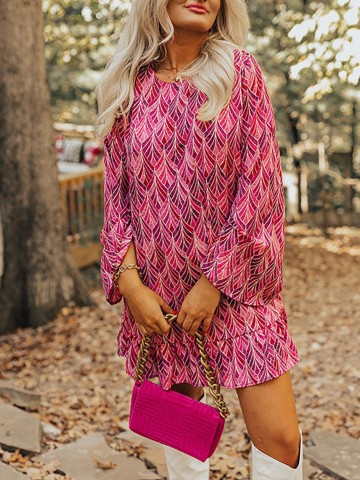 Floral print pink dress