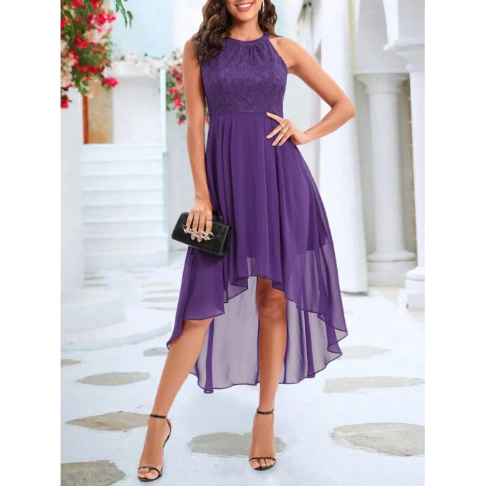 Purple lace elegant dress