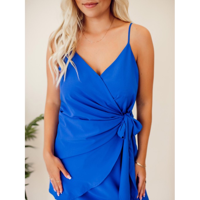 Strap Mini Wrap Dress