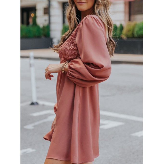 Sexy V-neck pleated A-shape dress