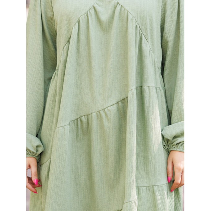 Split V-neck loose fitting dress