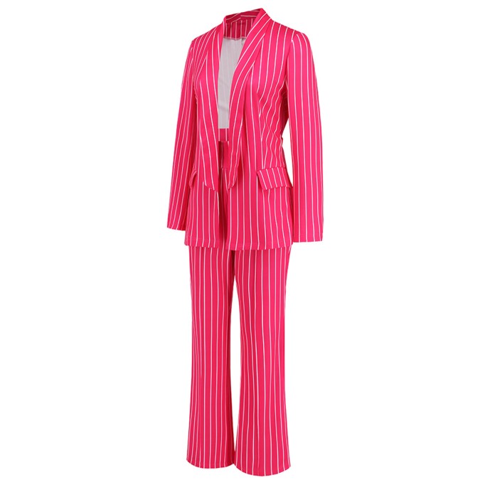 Striped suit jacket straight pants set