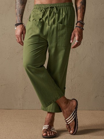 Stylish Linen Capri Pants - Comfortable & Versatile