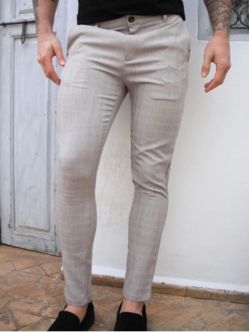 White Stretch Twill Men's Pants