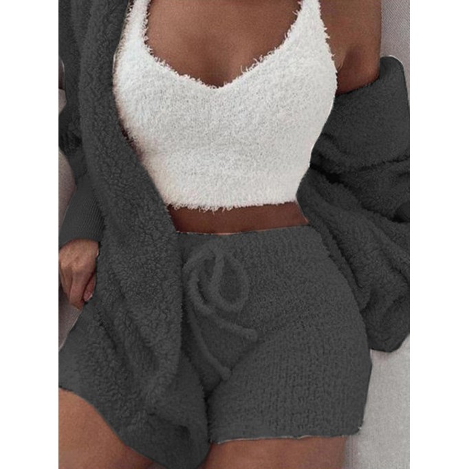 Winter Plush Loungewear Casual 3 Piece Set