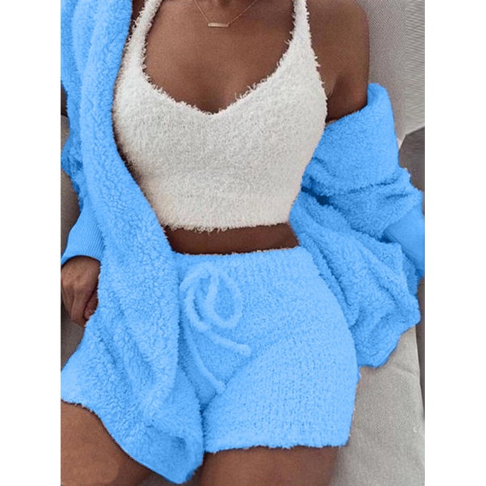 Winter Plush Loungewear Casual 3 Piece Set