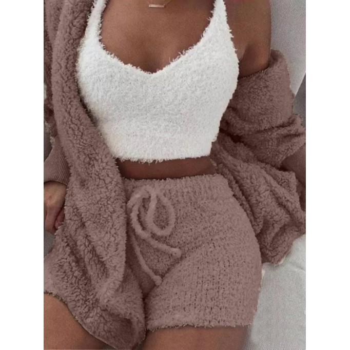 Winter Plush Loungewear Casual 3 Piece Set