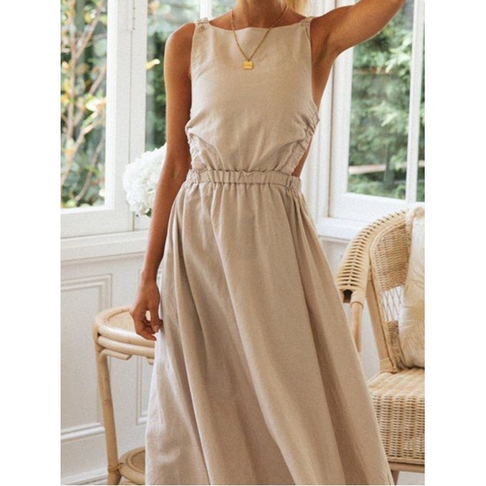 Women Casual Elegant Linen Dress