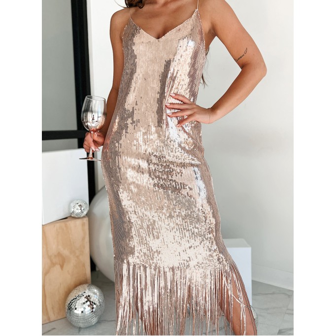 Women Casual Elegant Sequins Dress