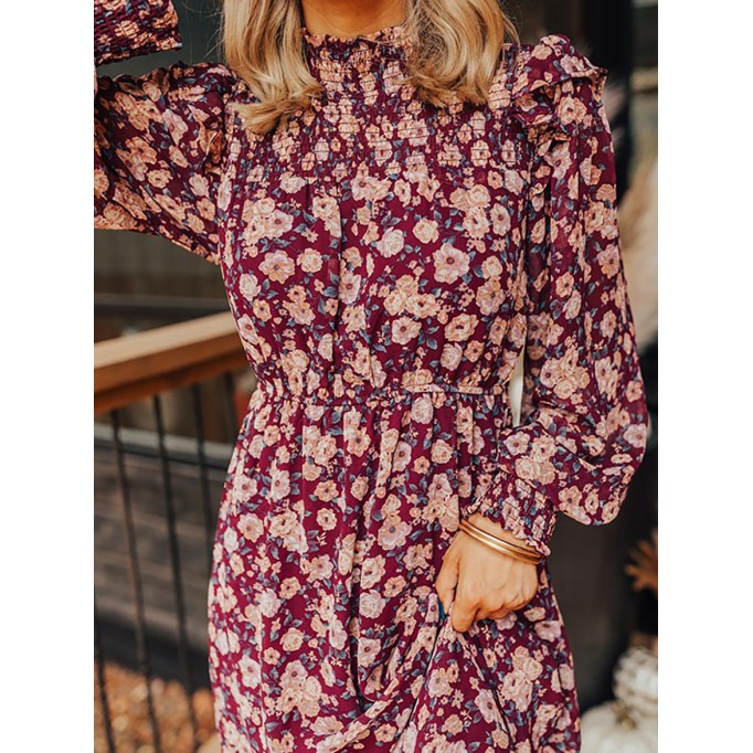 Women's Floral Waist Dress