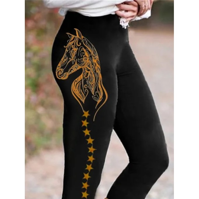 Women'S Horse Lover Cozy Print Leggings