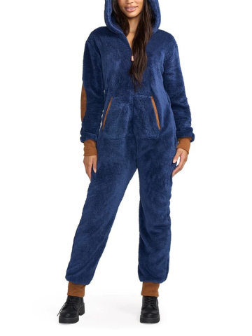 Women's Plush Hooded Jumpsuit