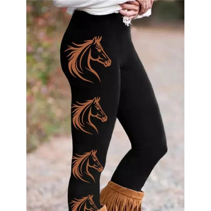 Women's Western Horse Print Leggings