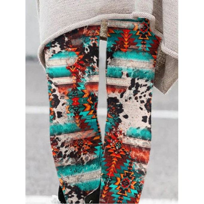 Women's Western Retro Print Leggings